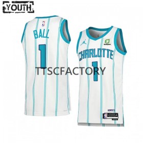 Camiseta Niños NBA Charlotte Hornets LaMelo Ball 1 Jordan 2022-23 Association Edition Blanco Swingman